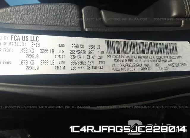 1C4RJFAG5JC228014 фото 10