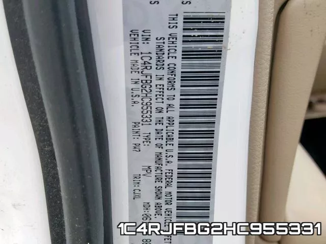 1C4RJFBG2HC955331 фото 2