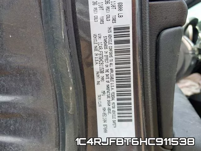1C4RJFBT6HC911538 фото 2