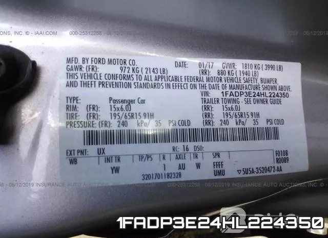 1FADP3E24HL224350 фото 10