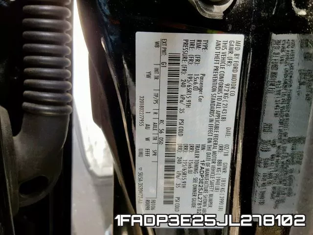 1FADP3E25JL278102 фото 2