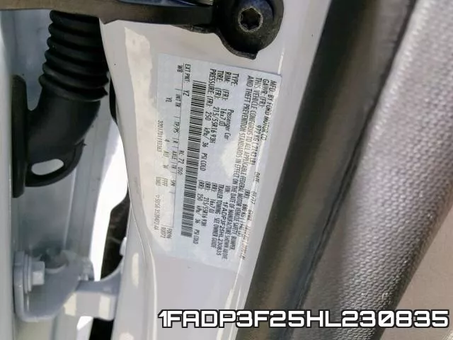1FADP3F25HL230835 фото 2
