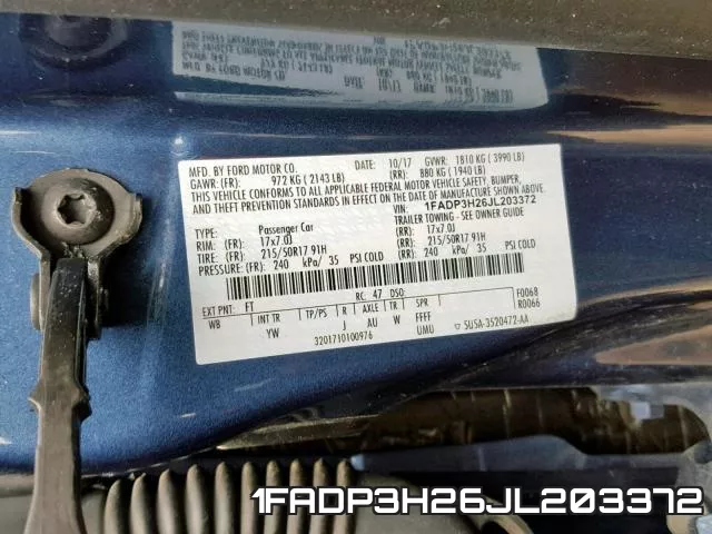 1FADP3H26JL203372 фото 2