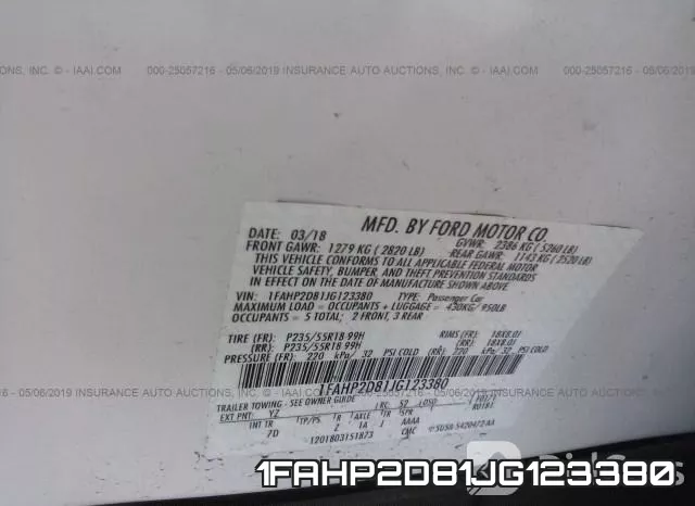 1FAHP2D81JG123380 фото 10