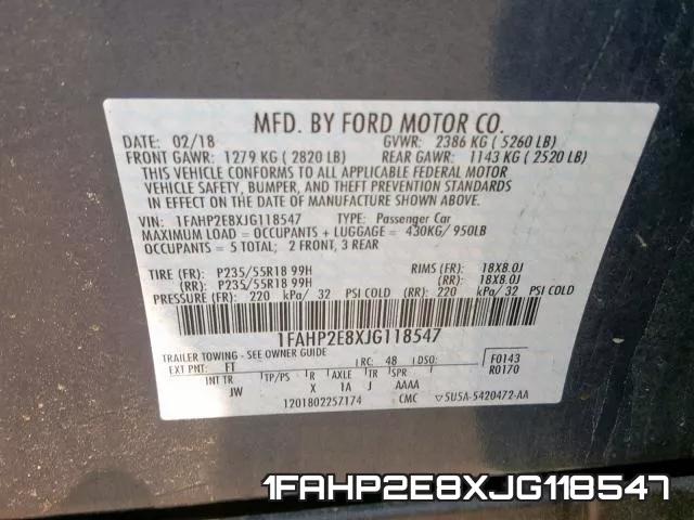 1FAHP2E8XJG118547 фото 2