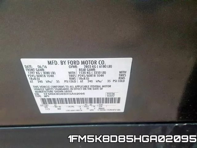 1FM5K8D85HGA02095 фото 2