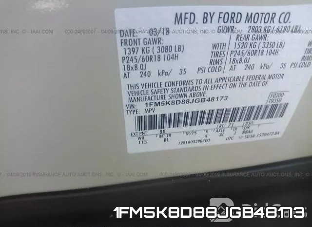 1FM5K8D88JGB48173 фото 10