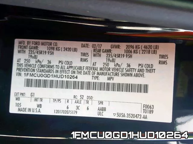 1FMCU0GD1HUD10264 фото 2