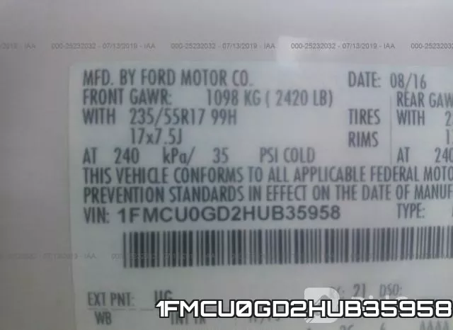 1FMCU0GD2HUB35958 фото 10