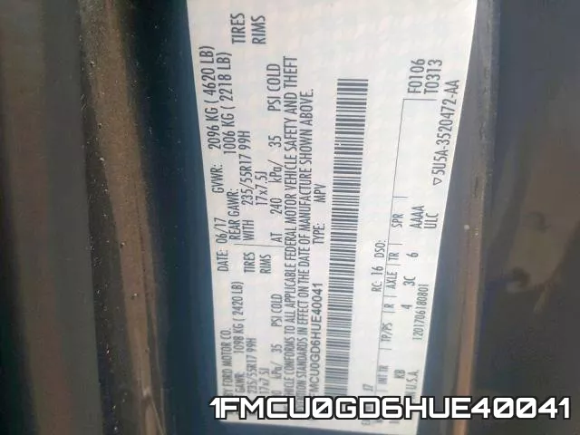 1FMCU0GD6HUE40041 фото 2