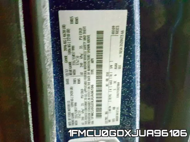 1FMCU0GDXJUA96106 фото 2