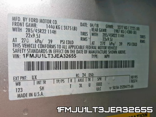 1FMJU1LT3JEA32655 фото 2