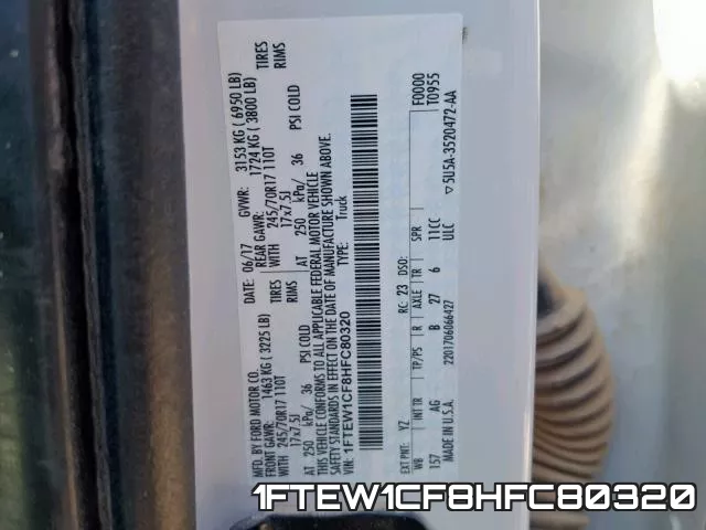 1FTEW1CF8HFC80320 фото 2