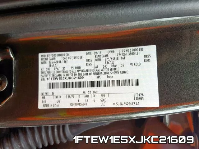 1FTEW1E5XJKC21609 фото 2