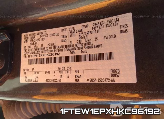 1FTEW1EPXHKC96192 фото 10