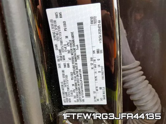 1FTFW1RG3JFA44135 фото 2