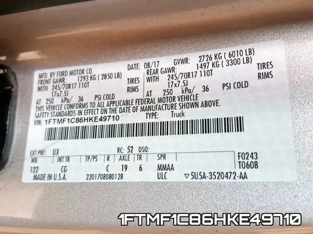 1FTMF1C86HKE49710 фото 2