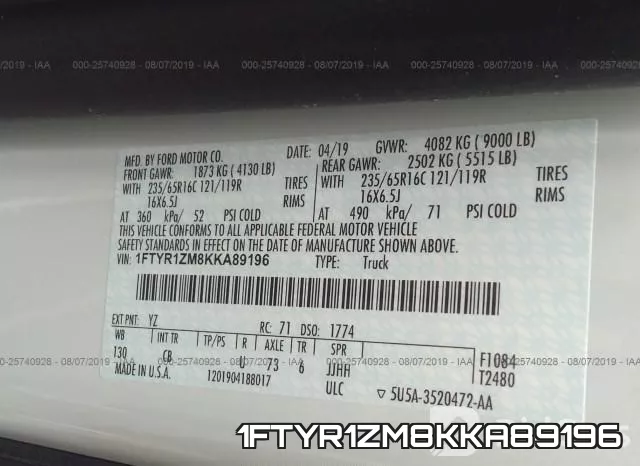 1FTYR1ZM8KKA89196 фото 10