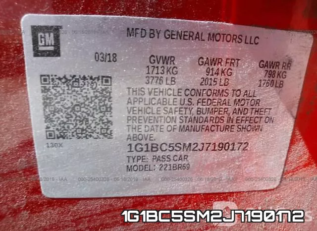 1G1BC5SM2J7190172 фото 10