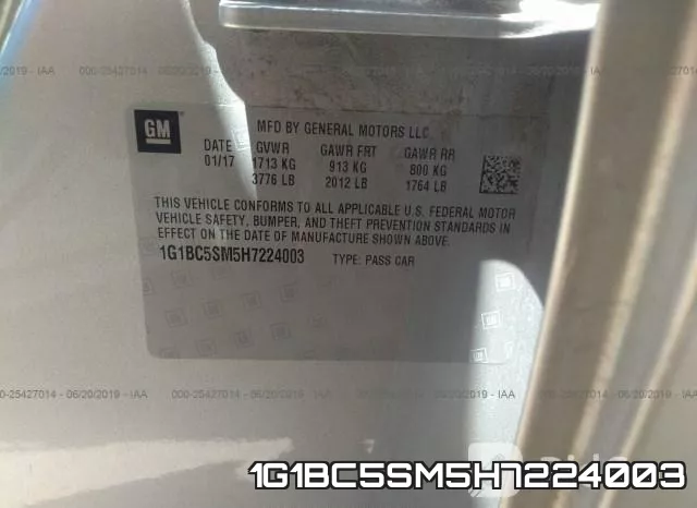 1G1BC5SM5H7224003 фото 10