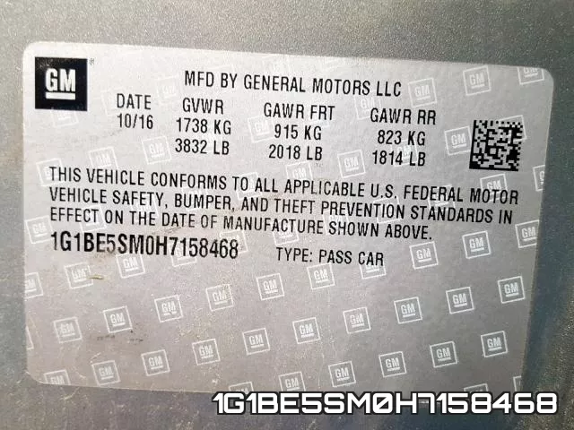 1G1BE5SM0H7158468 фото 2
