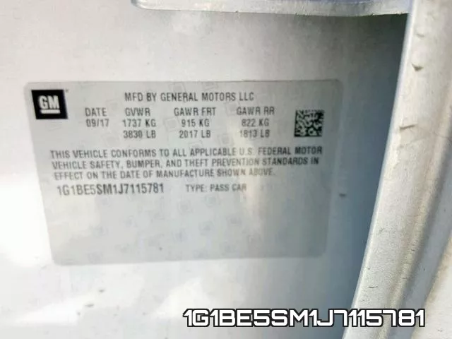 1G1BE5SM1J7115781 фото 2