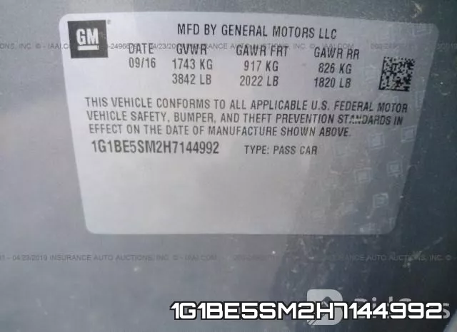 1G1BE5SM2H7144992 фото 10