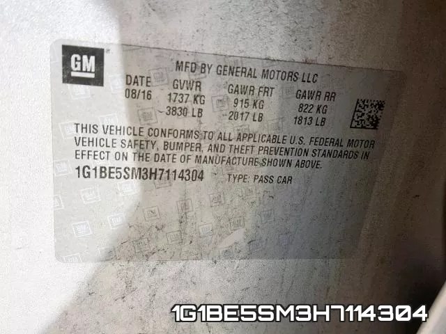 1G1BE5SM3H7114304 фото 2