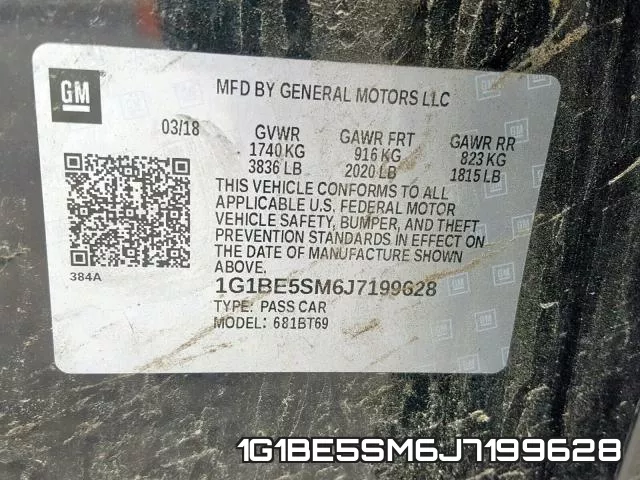 1G1BE5SM6J7199628 фото 2