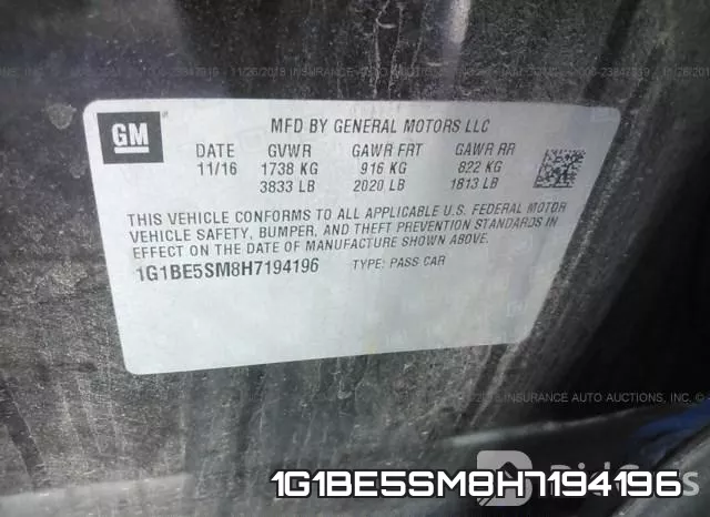 1G1BE5SM8H7194196 фото 10