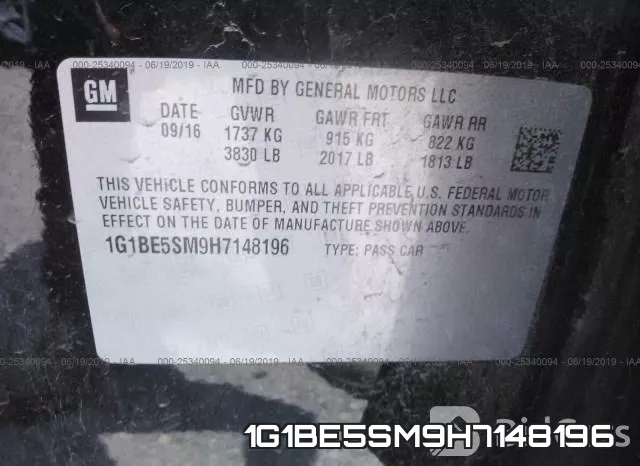 1G1BE5SM9H7148196 фото 10