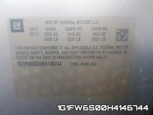 1G1FW6S00H4146744 фото 2