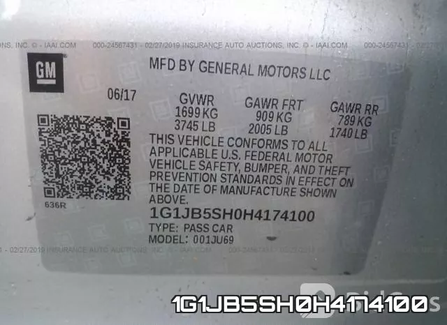 1G1JB5SH0H4174100 фото 10