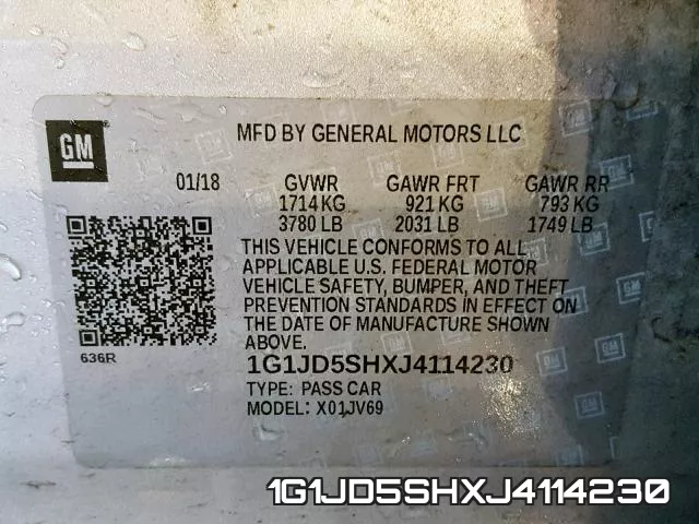 1G1JD5SHXJ4114230 фото 2