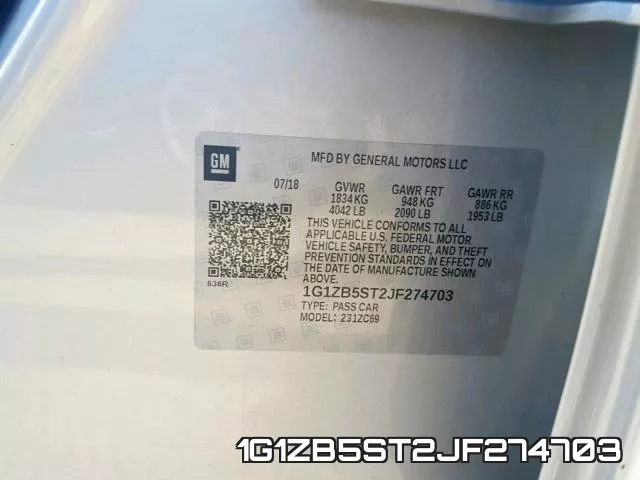 1G1ZB5ST2JF274703 фото 2