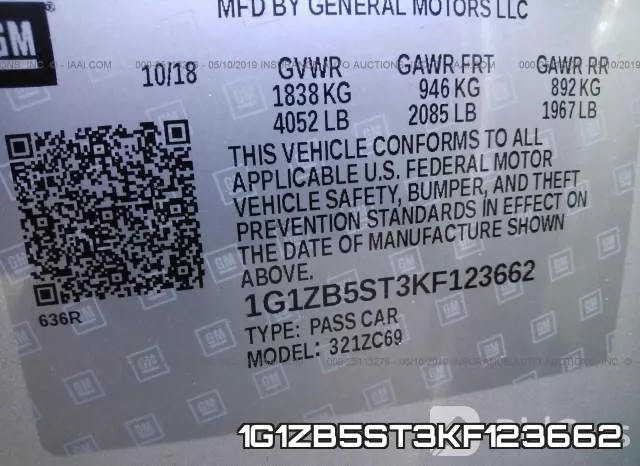 1G1ZB5ST3KF123662 фото 10