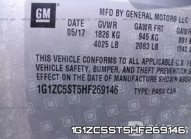 1G1ZC5ST5HF269146 фото 10