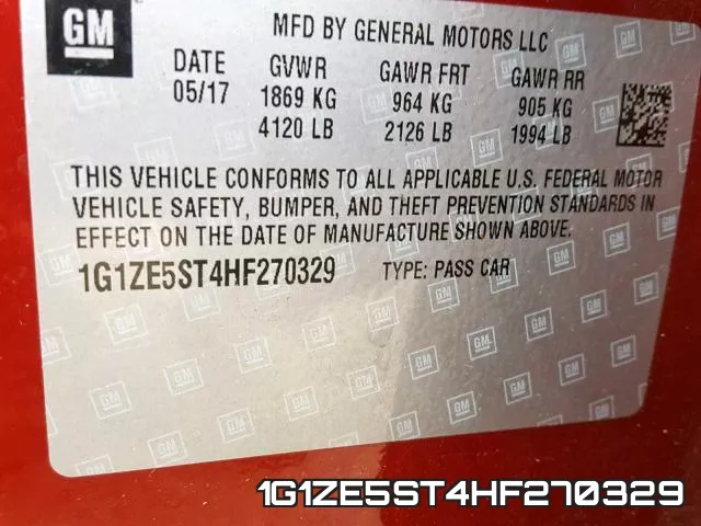 1G1ZE5ST4HF270329 фото 2