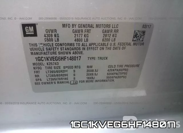 1GC1KVEG6HF148017 фото 10