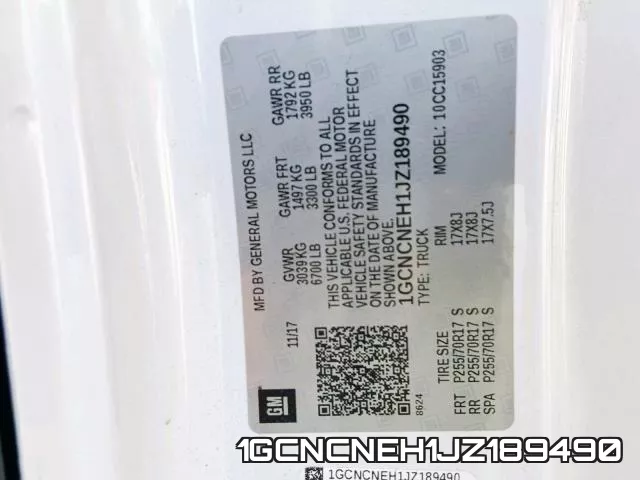 1GCNCNEH1JZ189490 фото 2