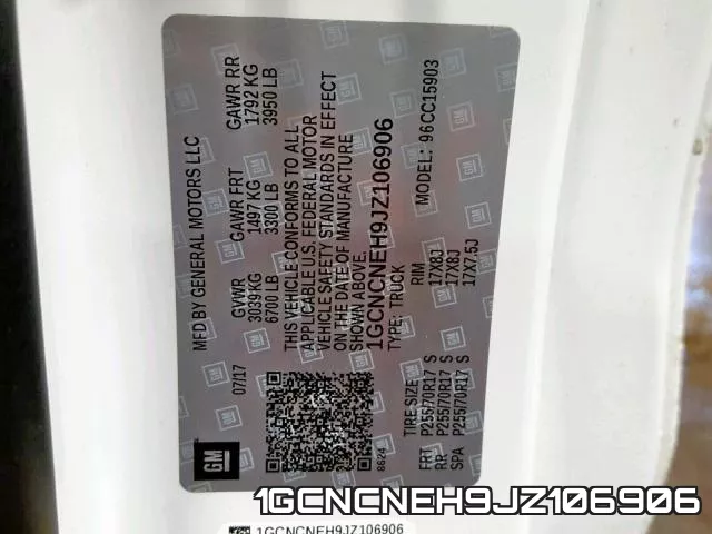 1GCNCNEH9JZ106906 фото 2