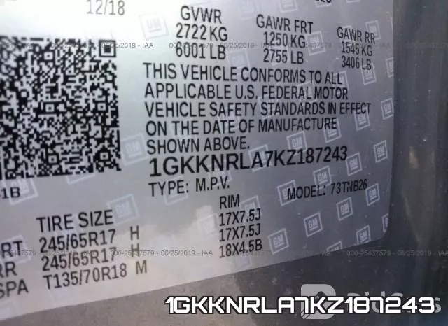 1GKKNRLA7KZ187243 фото 10