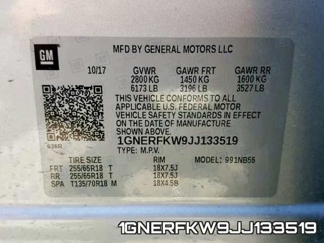 1GNERFKW9JJ133519 фото 2