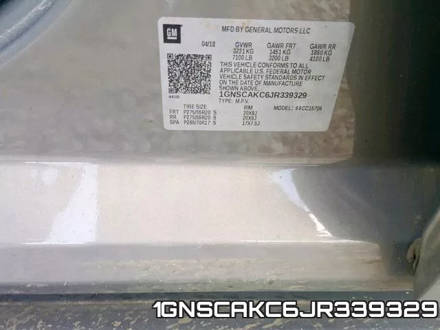 1GNSCAKC6JR339329 фото 2