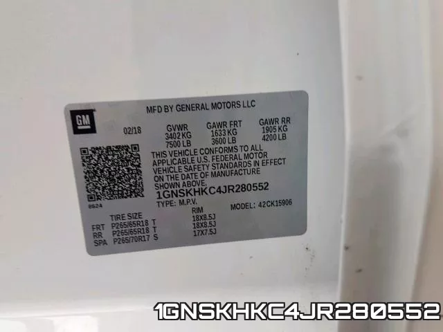 1GNSKHKC4JR280552 фото 2