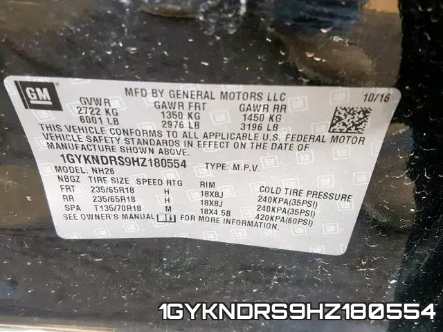 1GYKNDRS9HZ180554 фото 2