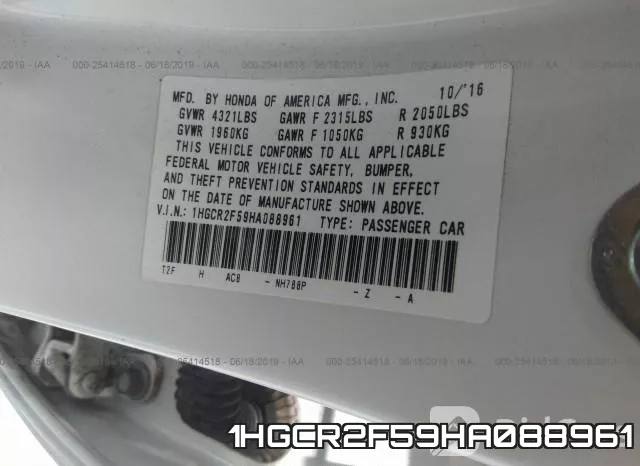 1HGCR2F59HA088961 фото 10