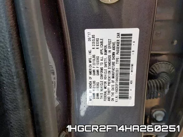 1HGCR2F74HA260251 фото 2