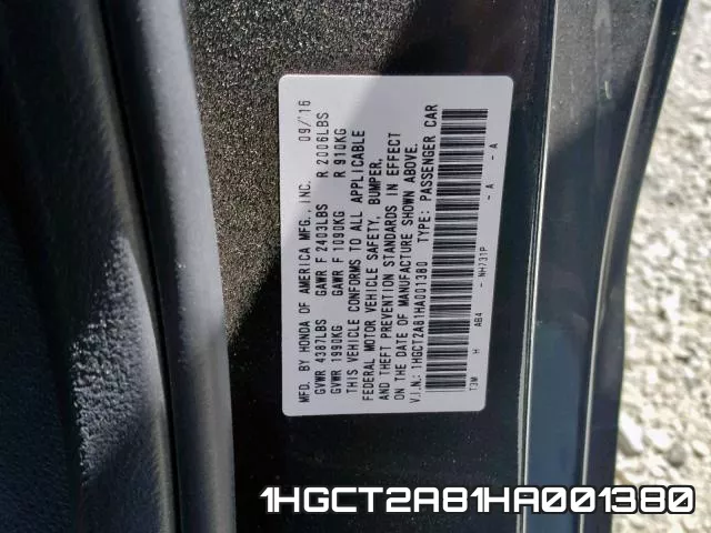 1HGCT2A81HA001380 фото 2