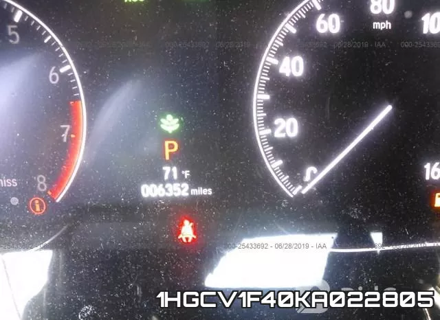 1HGCV1F40KA022805 фото 8